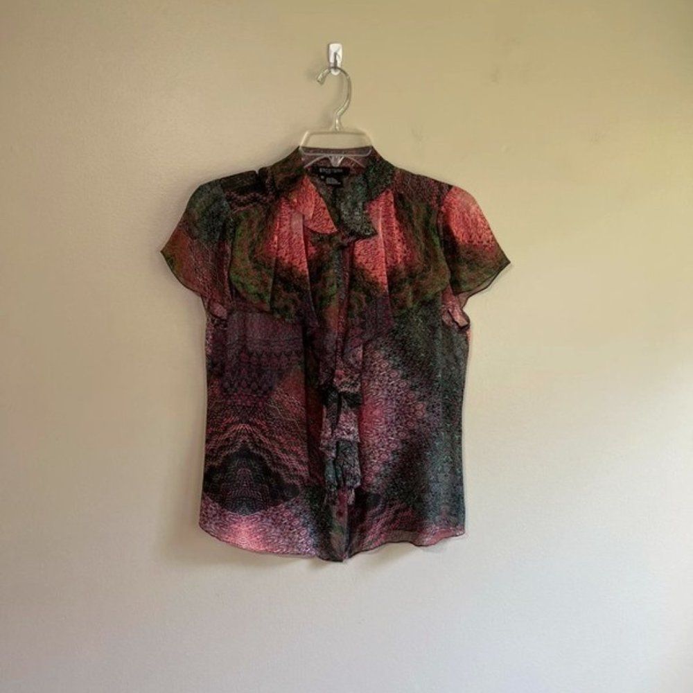 Etcetera size 12 short sleeve silk blouse